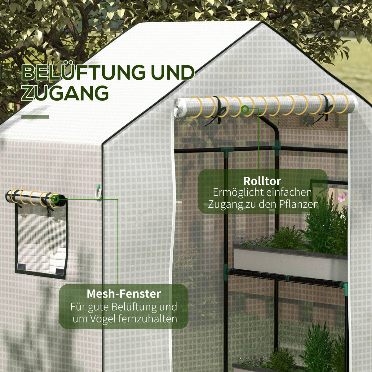 Outsunny Ersatzfolie weiß Kunststoff B/H/L: ca. 73x190x140 cm Ersatzfolie - weiß (140,00/73,00/190,00cm) - Outsunny