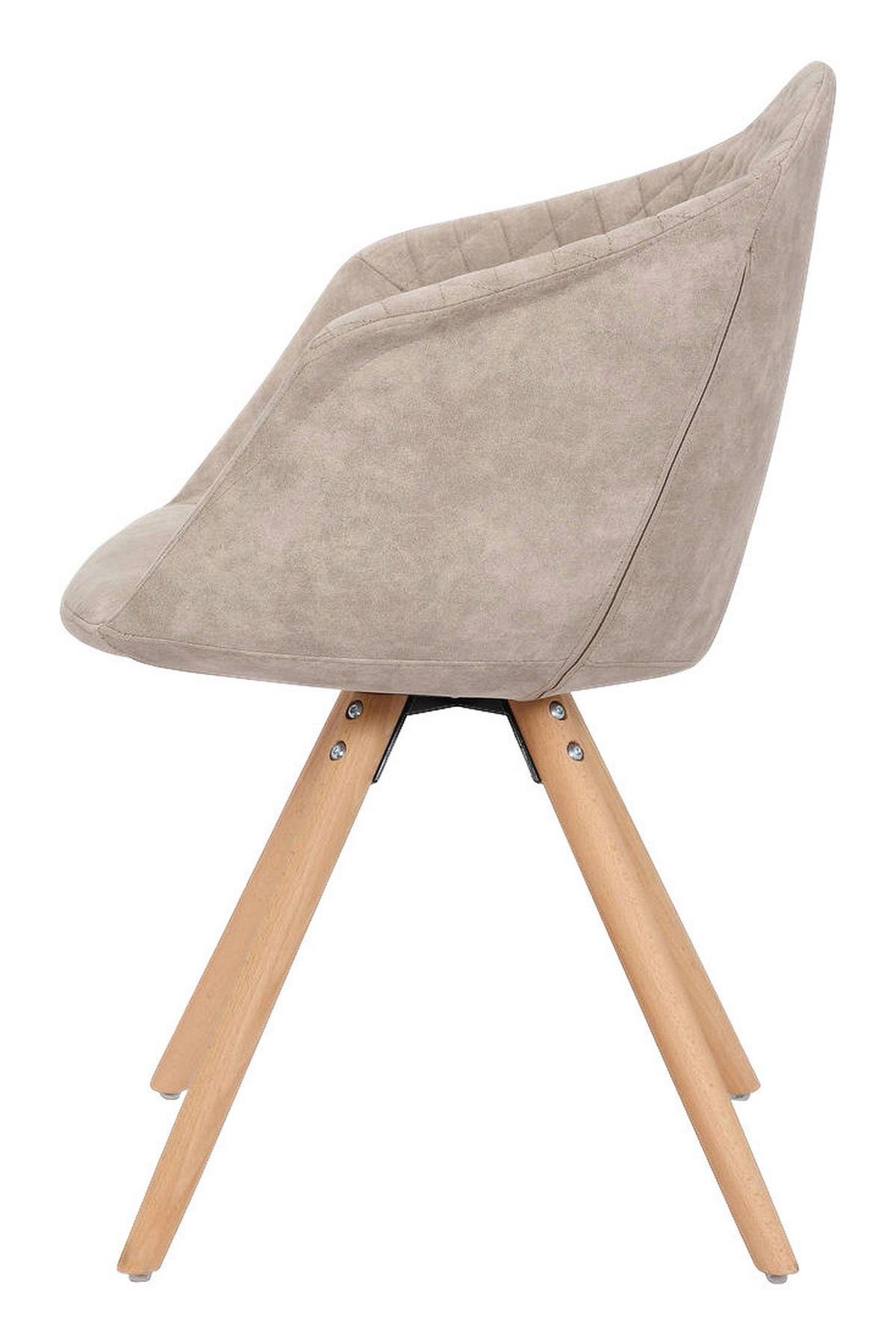 Stuhl Chadwick 100 2er creme Microfaser B/H/T: ca. 59x82x55 cm Chadwick 100 2er - Eiche/creme (59,00/82,00/55,00cm) - 360 Living