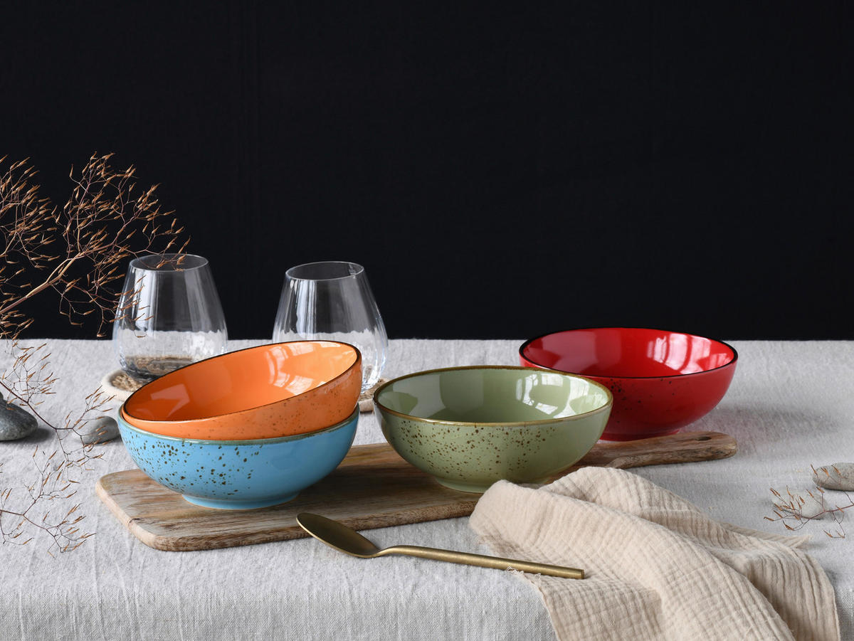 CreaTable Schüssel-Set Nature Collection Mediterran bunt Steinzeug Nature Collection Mediterran - bunt - CreaTable