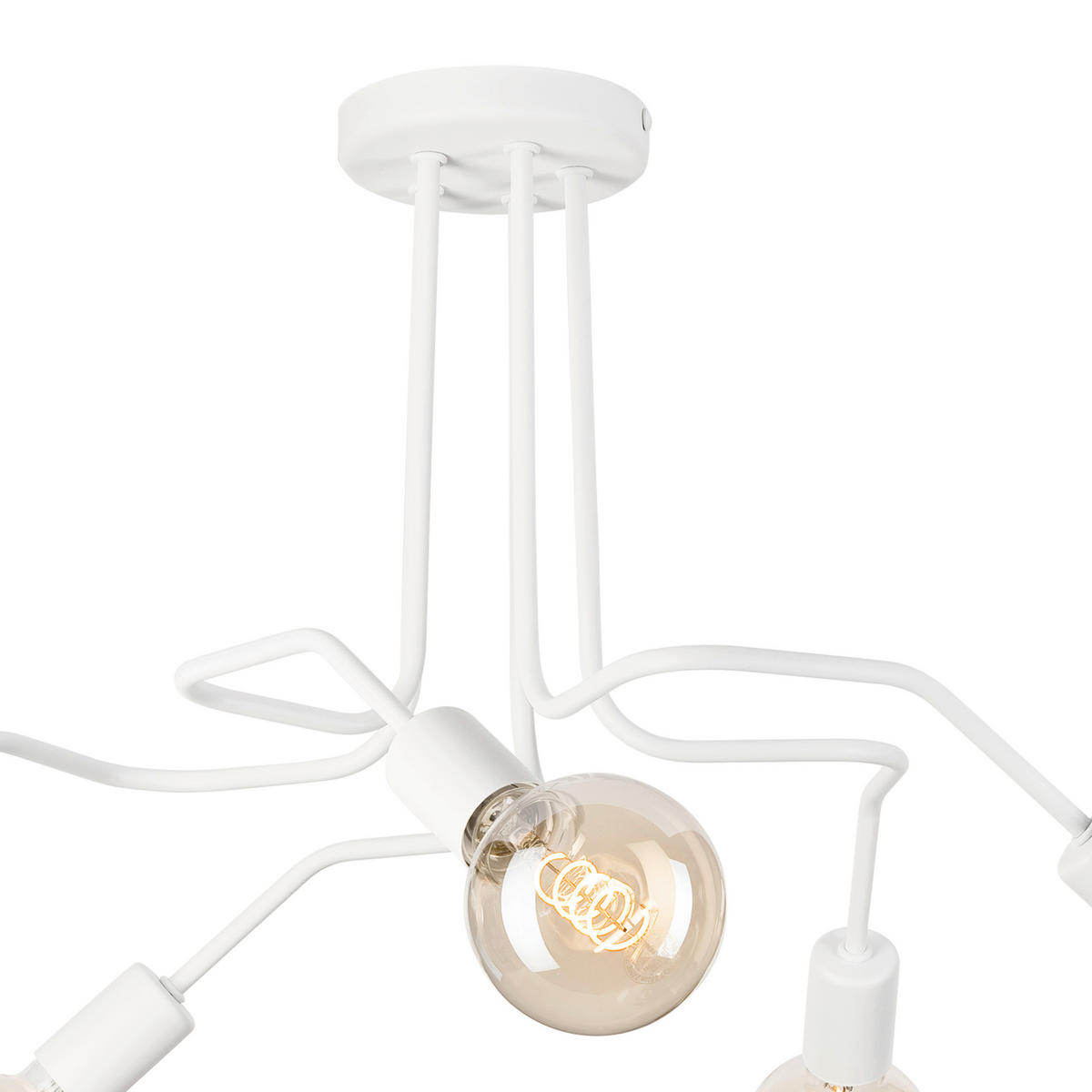 Lamkur Deckenleuchte DOMINO 51192 weiß Stahl H/L: ca. 40x59 cm E27 5 Brennstellen Domino - weiß (59,00cm) - Lamkur