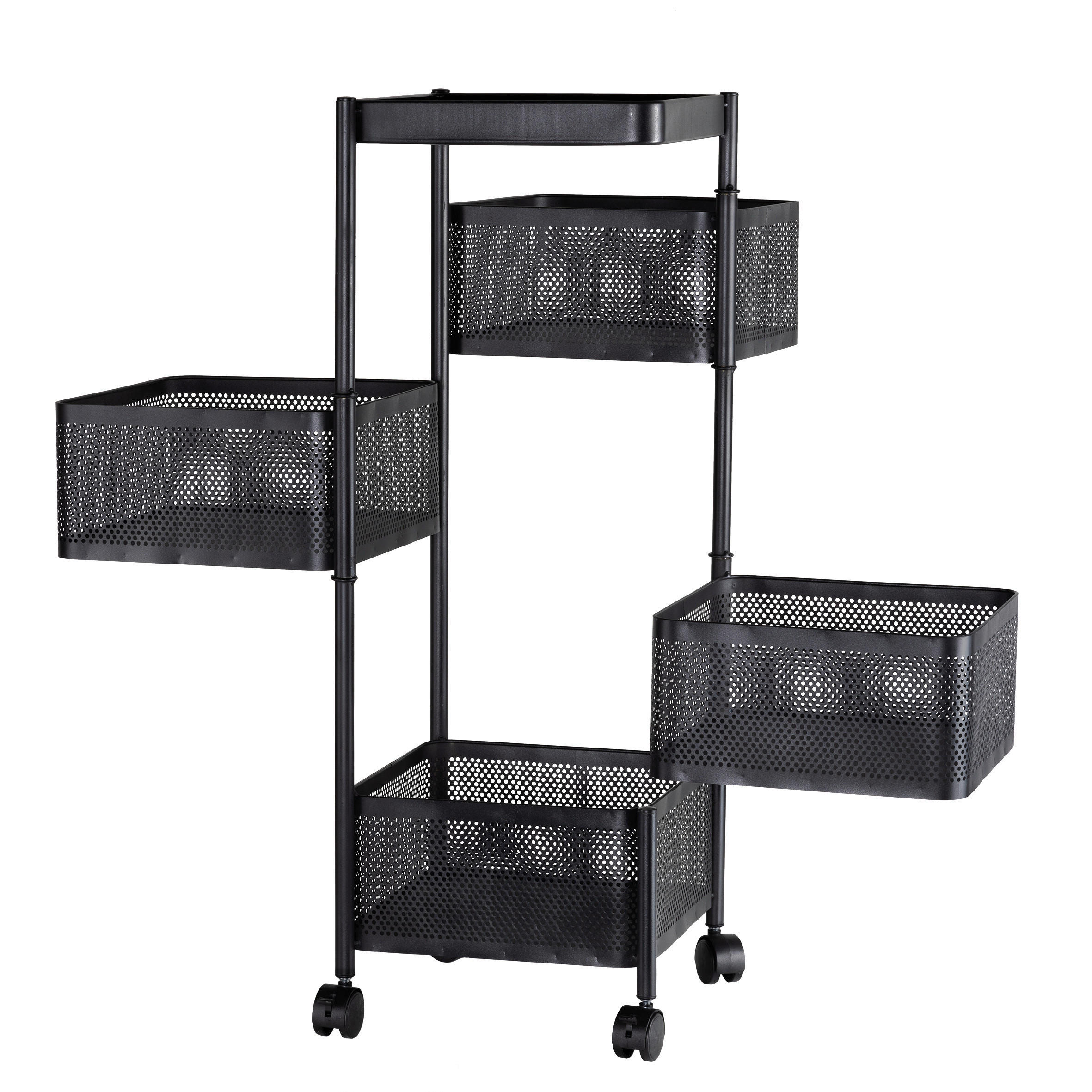 Küchentrolley Küchentrolley_4_Ebenen - schwarz (27,00/27,00/77,00cm)