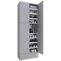 Schuhschrank Lona grau weiß B/H/T: ca. 70x200x39 cm Lona - weiß/grau (70,00/200,00/39,00cm) - VCM Möbel
