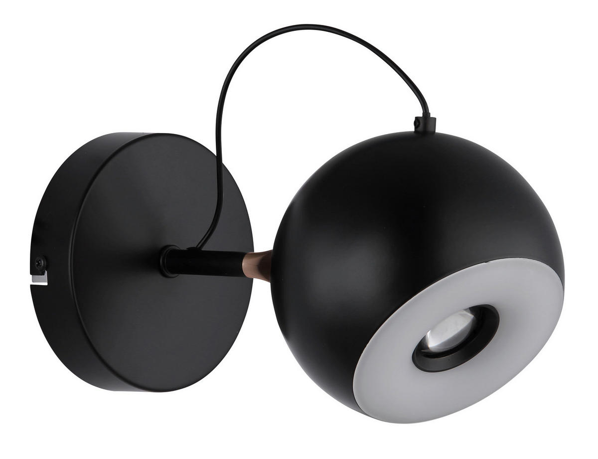 GLOBO Wandleuchte mattschwarz gold Metall D: ca. 12 cm 1 Brennstellen DONOVAN - gold/mattschwarz (12,00cm) - GLOBO