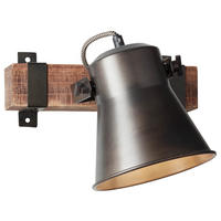 Brilliant Spot 82110/46 schwarz braun Metall Holz B/H/T: ca. 17x24x25 cm E27 1 Brennstellen Plow - braun/schwarz (17,00/24,00/25,00cm) - Brilliant