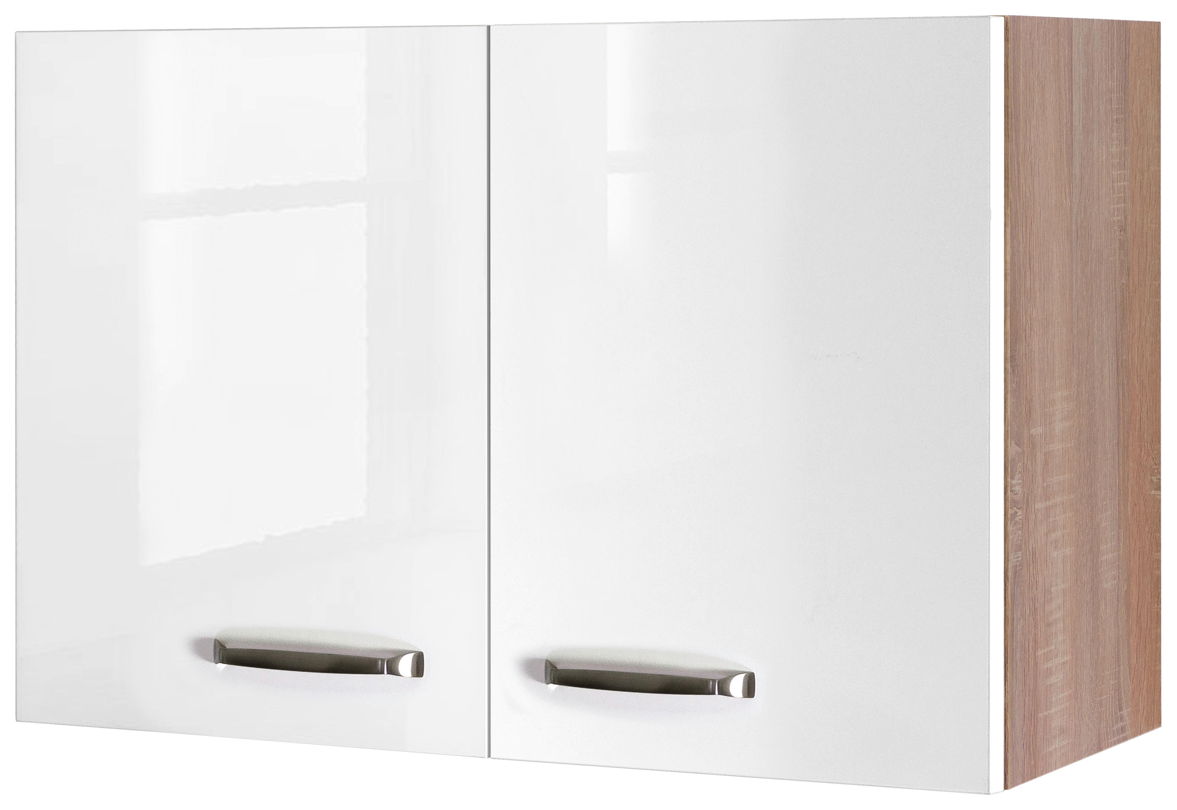Hängeschrank Valero weiß Hochglanz B/H/T: ca. 80x54,8x32 cm Valero - Eiche/weiß (80,00/54,80/32,00cm) - Flex-Well