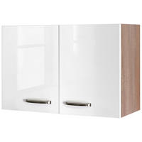Hängeschrank Valero weiß Hochglanz B/H/T: ca. 80x54,8x32 cm Valero - Eiche/weiß (80,00/54,80/32,00cm) - Flex-Well