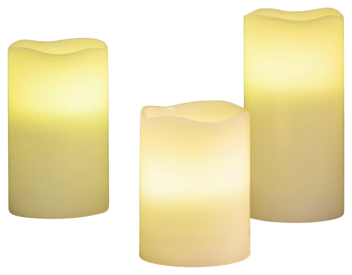 LED-Kerzen 3er Set weiß LED-Kerzen_flammenlos_3erSet - weiß