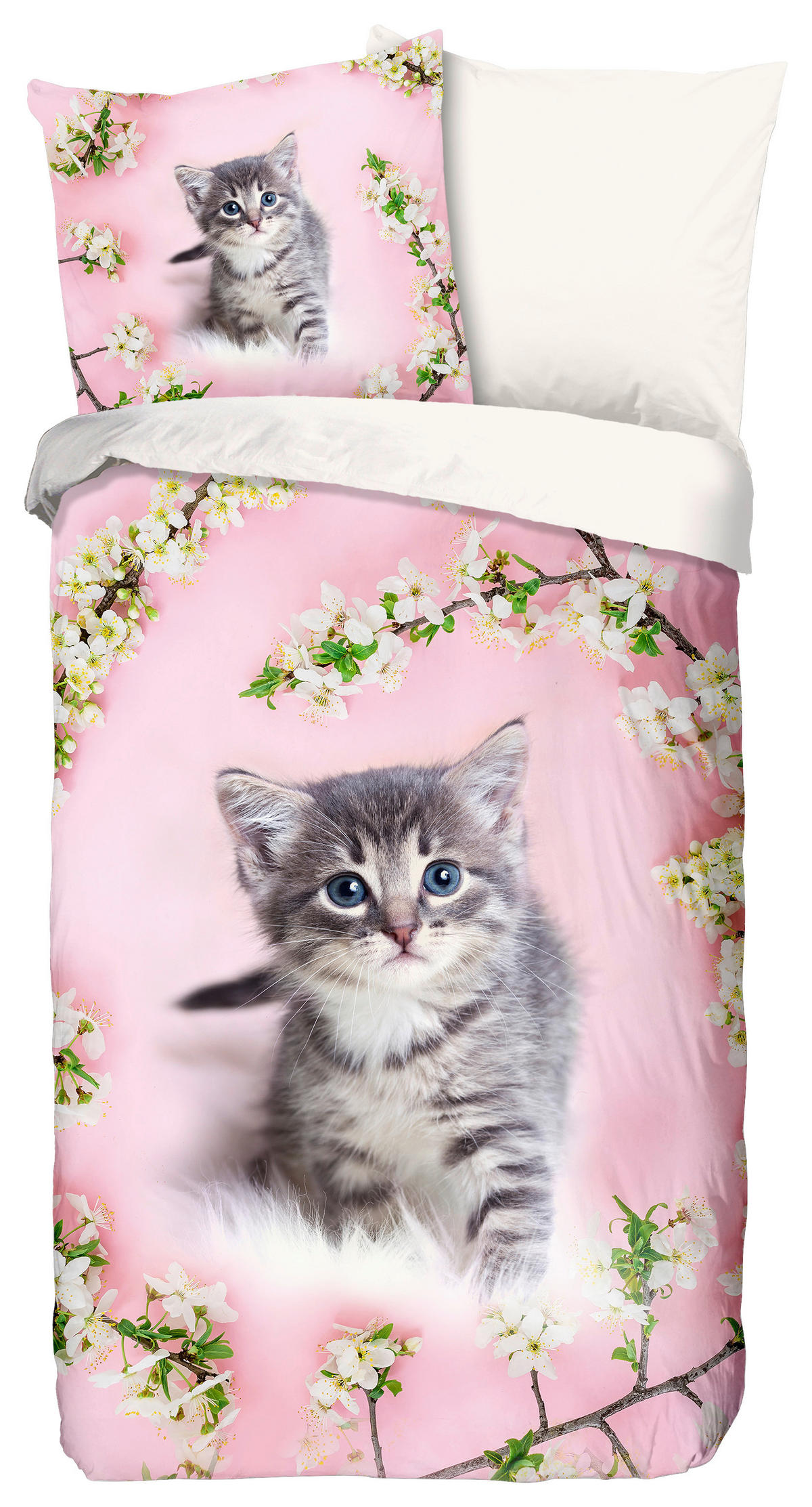 Baumwoll Bettwäsche Pussycat Renforce Pussycat - pink (135,00/200,00cm) - Good Morning