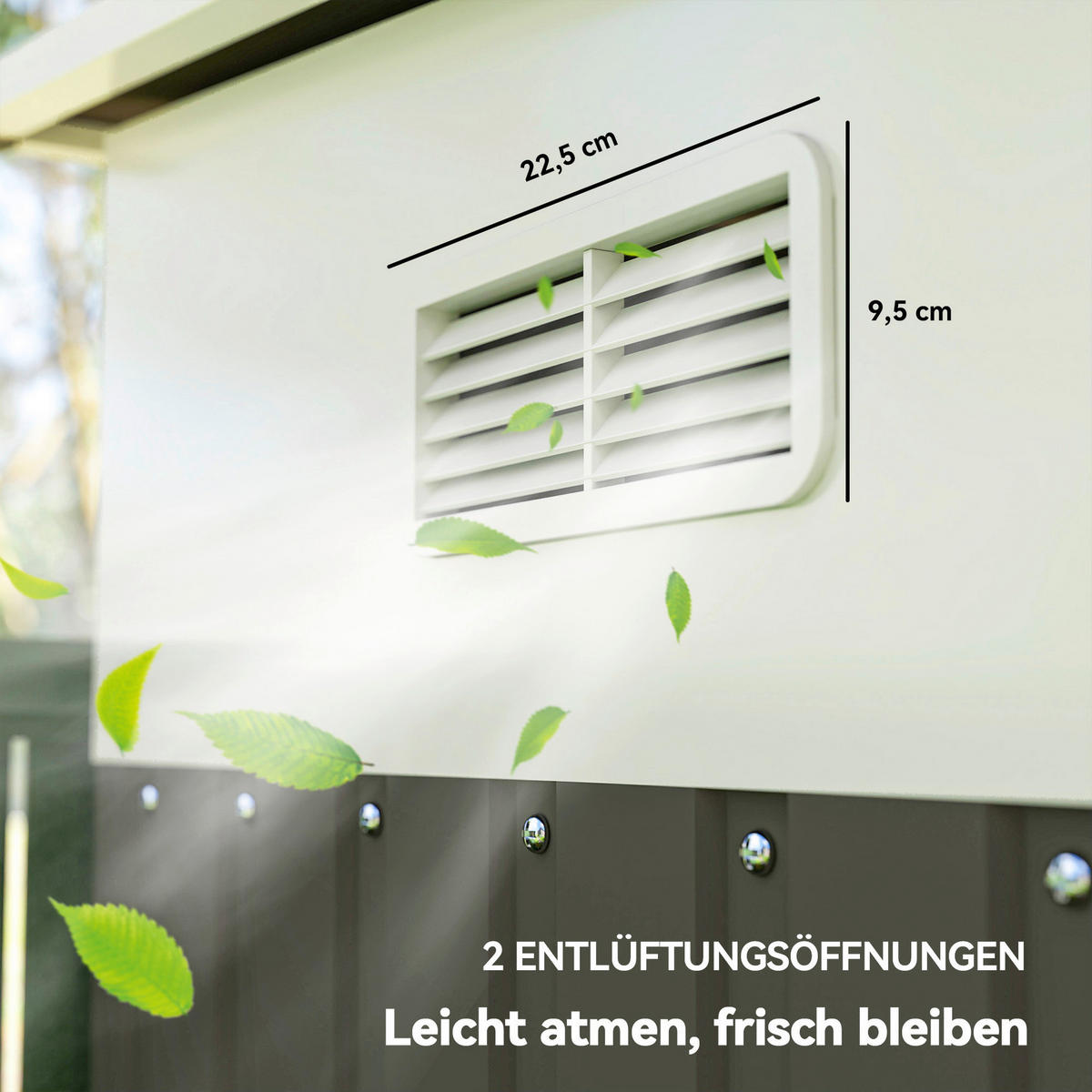 Outsunny Gartenschuppen grau Stahl B/H/L: ca. 345x201x280 cm Gartenschuppen - grau (280,00/345,00/201,00cm) - Outsunny