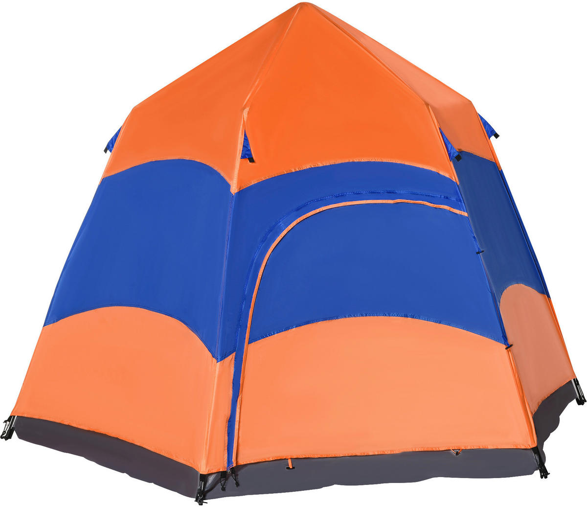 Outsunny Doppelwandzelt orange Polyester-Mischgewebe B/H/L: ca. 280x170x280 cm Doppelwandzelt - orange/blau (280,00/280,00/170,00cm) - Outsunny