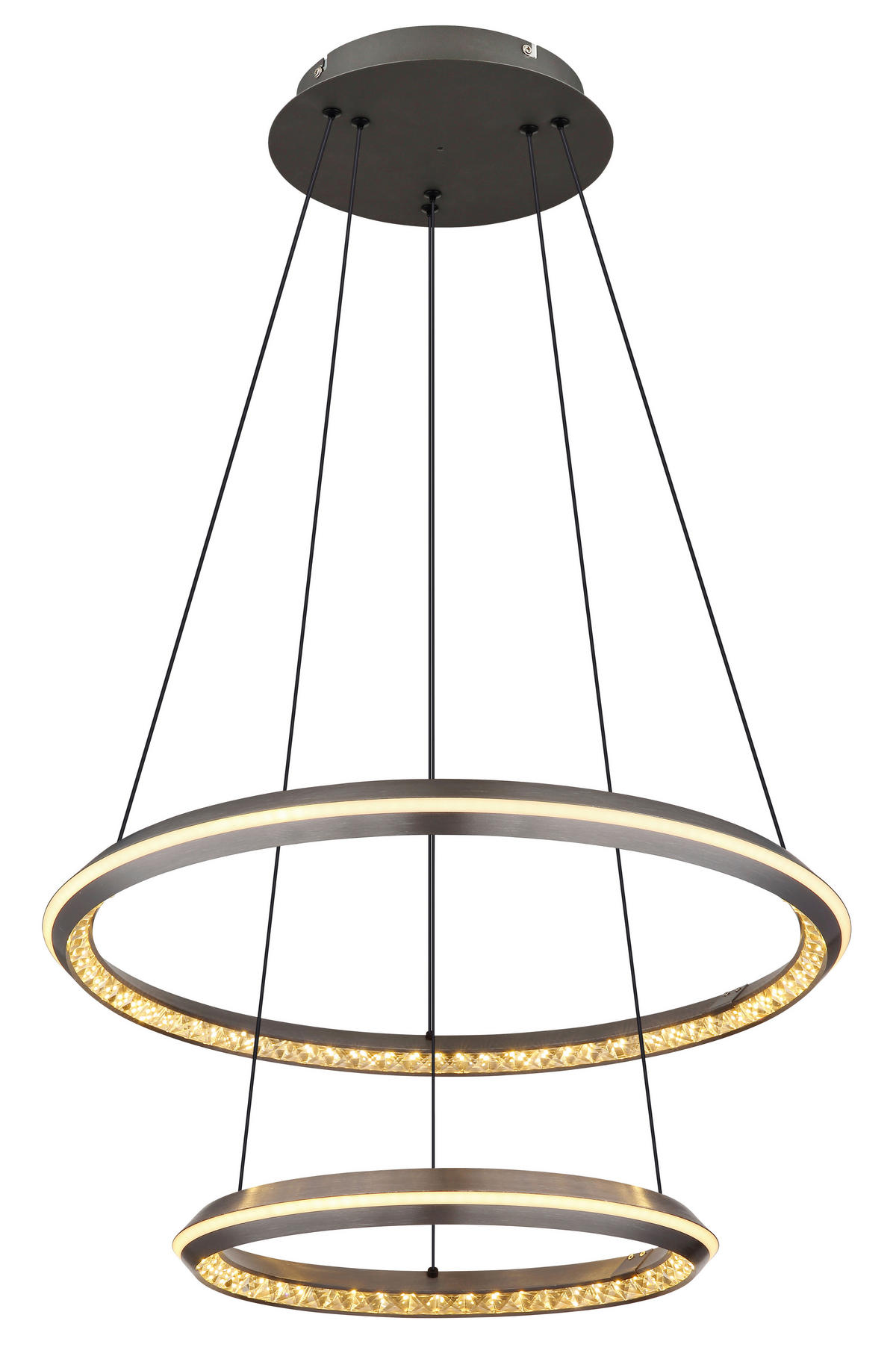 GLOBO LED-Pendelleuchte ALAINA 67329-50H klar grau Opal Metall Kunststoff H/D: ca. 150x60 cm 1.0 Brennstellen ALAINA - klar/Opal (60,00/150,00cm) - GLOBO