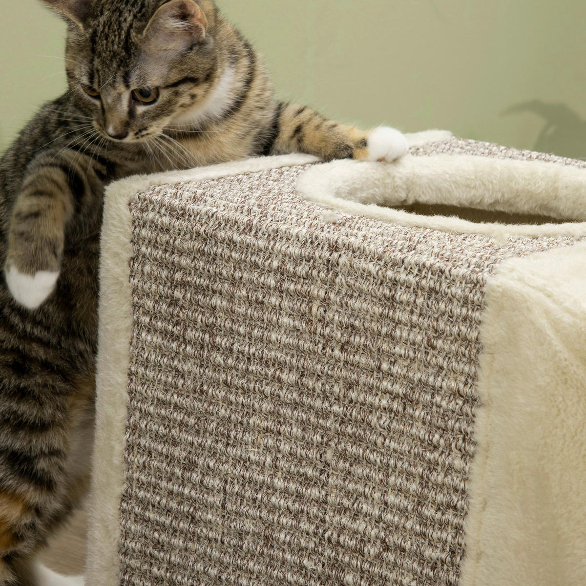 PawHut Katzen-Zubehör beige Spanplatte B/H/L: ca. 30x98x30 cm Katzentunnel - beige/braun (30,00/30,00/98,00cm) - PawHut