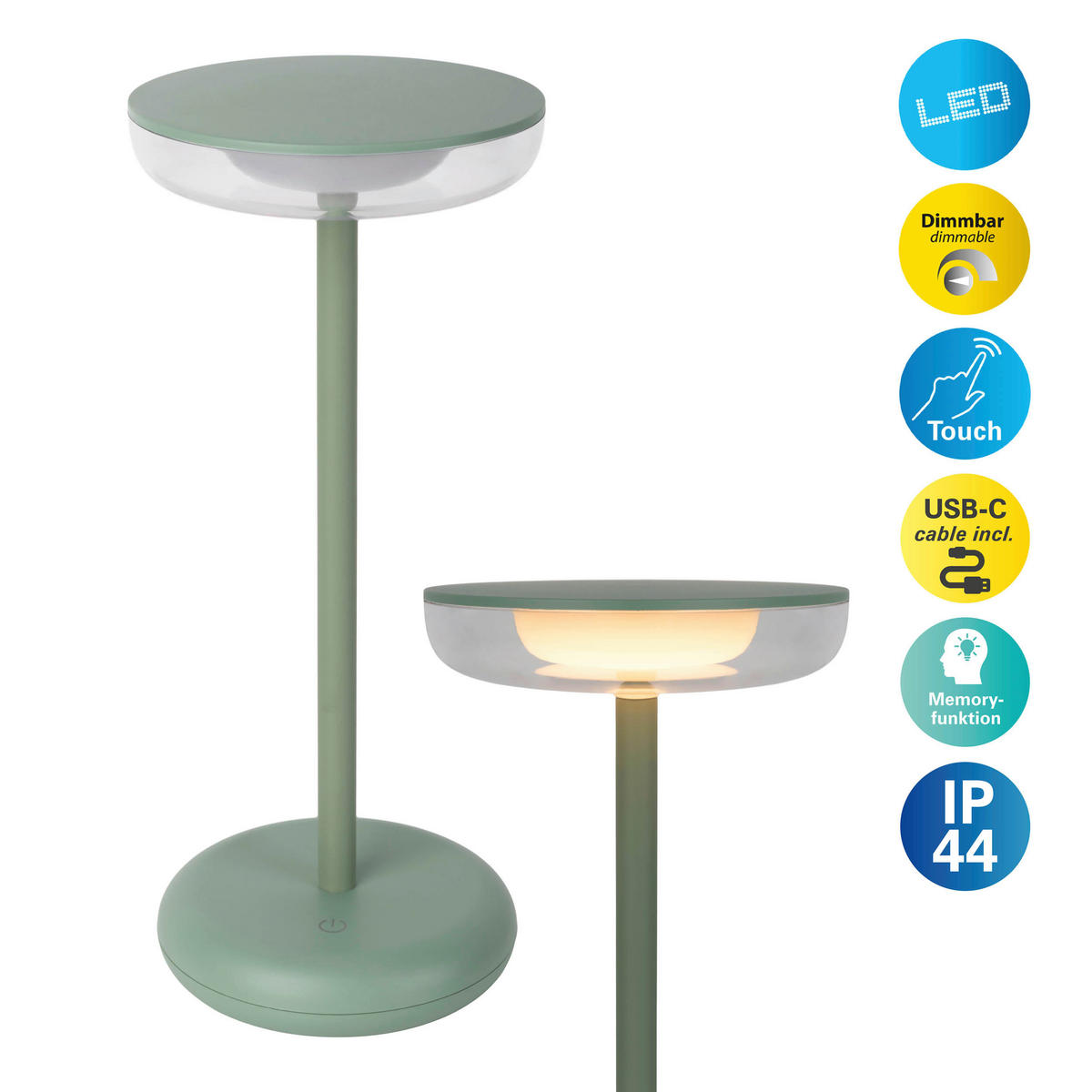 LED-Außentischleuchte mint B/H/T/D: ca. 11x26,4x11x11 cm PASI - mint (11,00/26,40/11,00cm) - Näve Leuchten