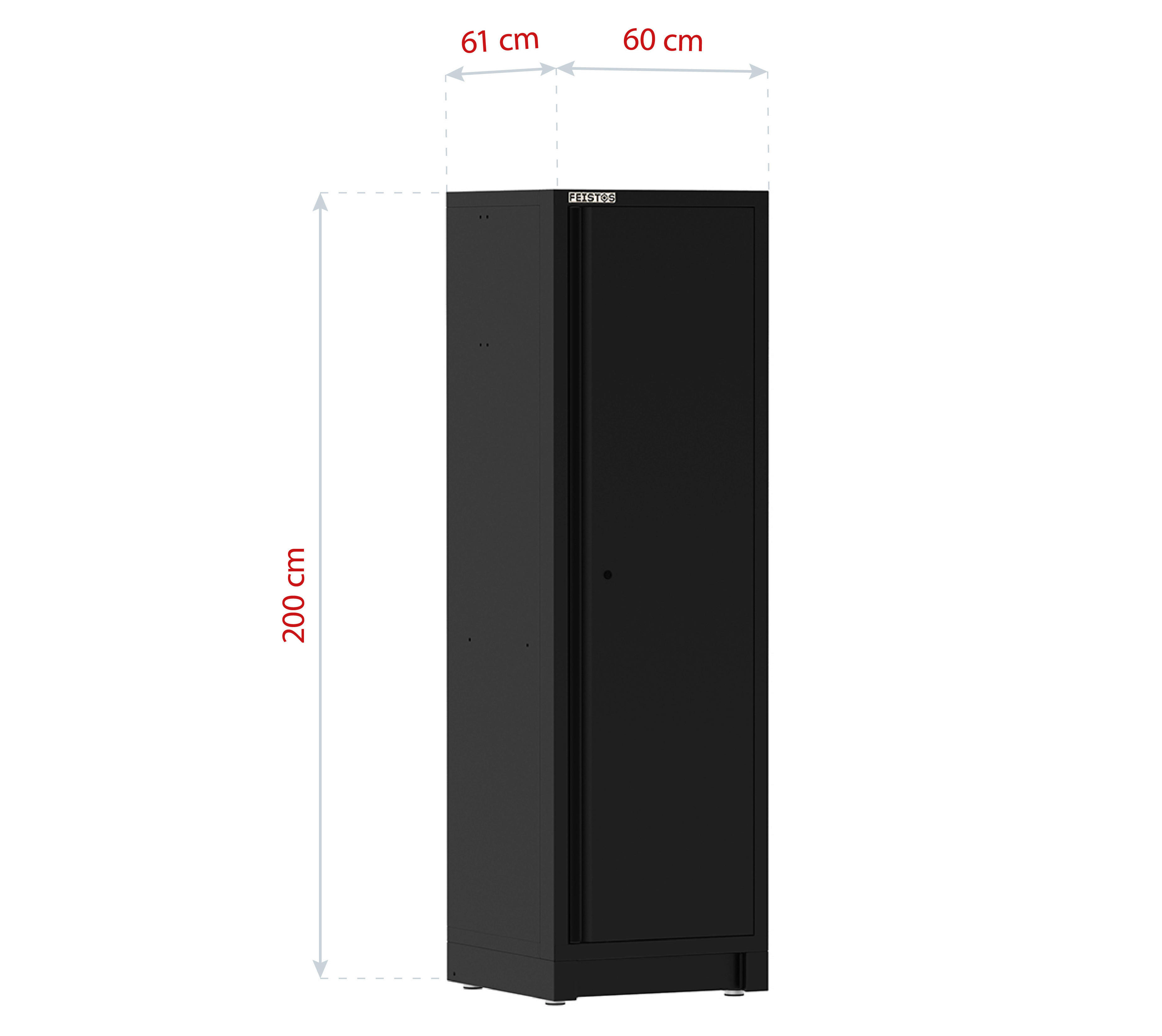 Hochschrank EOS Blackline schwarz B/H/L: ca. 60x200x61 cm EOS Blackline - schwarz (61,00/60,00/200,00cm) - Feistos