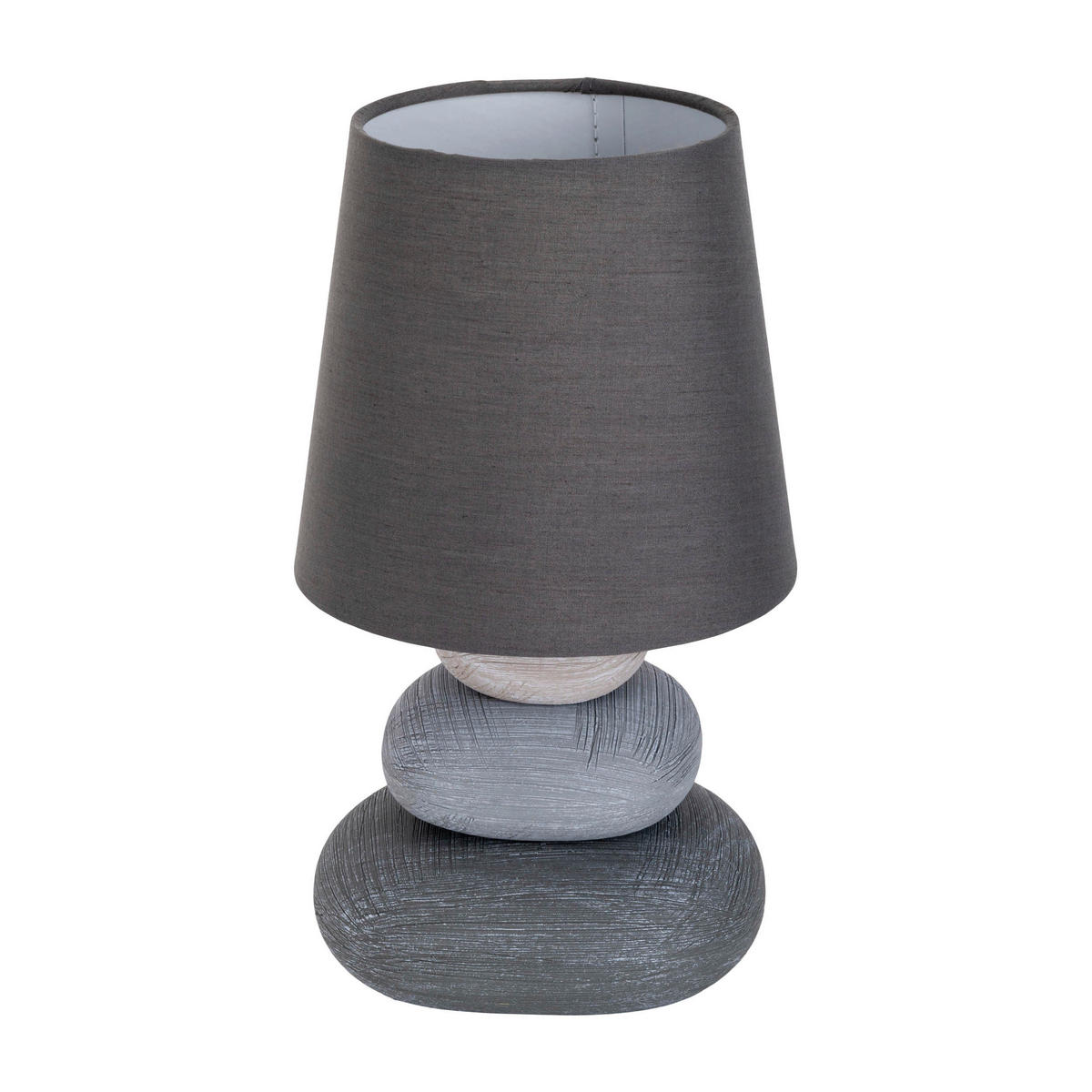 Näve Leuchten Tischleuchte 3045216 grau Keramik B/H/T: ca. 16x31x16 cm E14 1 Brennstellen Stoney - grau (16,00/31,00/16,00cm) - Näve Leuchten