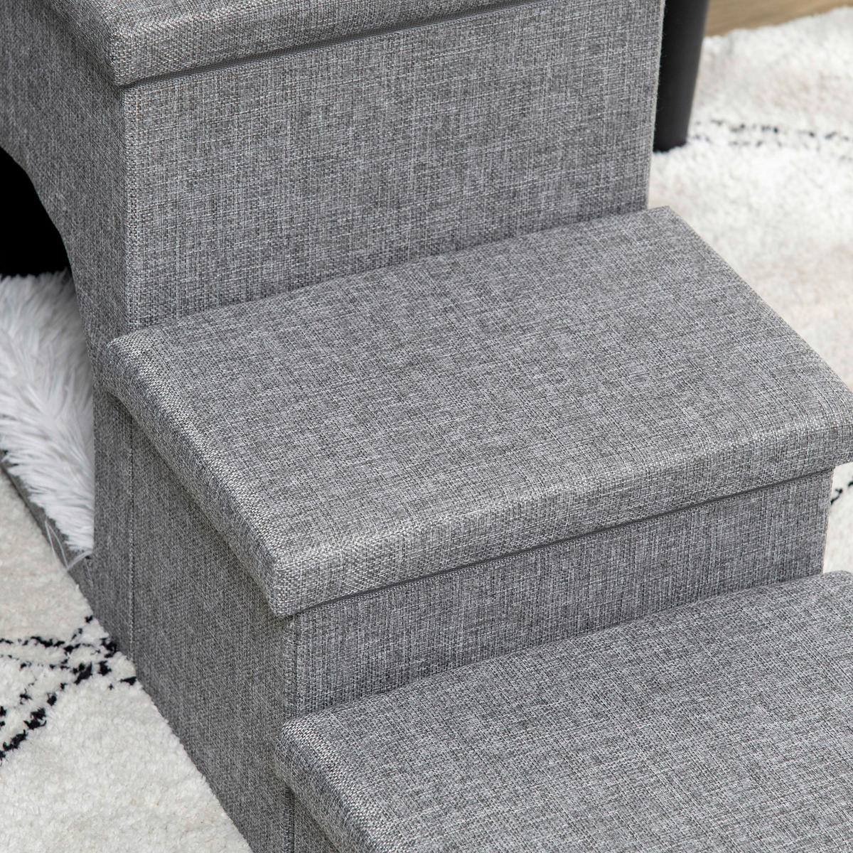 PawHut Katzentreppe grau Polyester B/H/L: ca. 33x40,5x73,5 cm Katzentreppe - grau (73,50/33,00/40,50cm) - PawHut