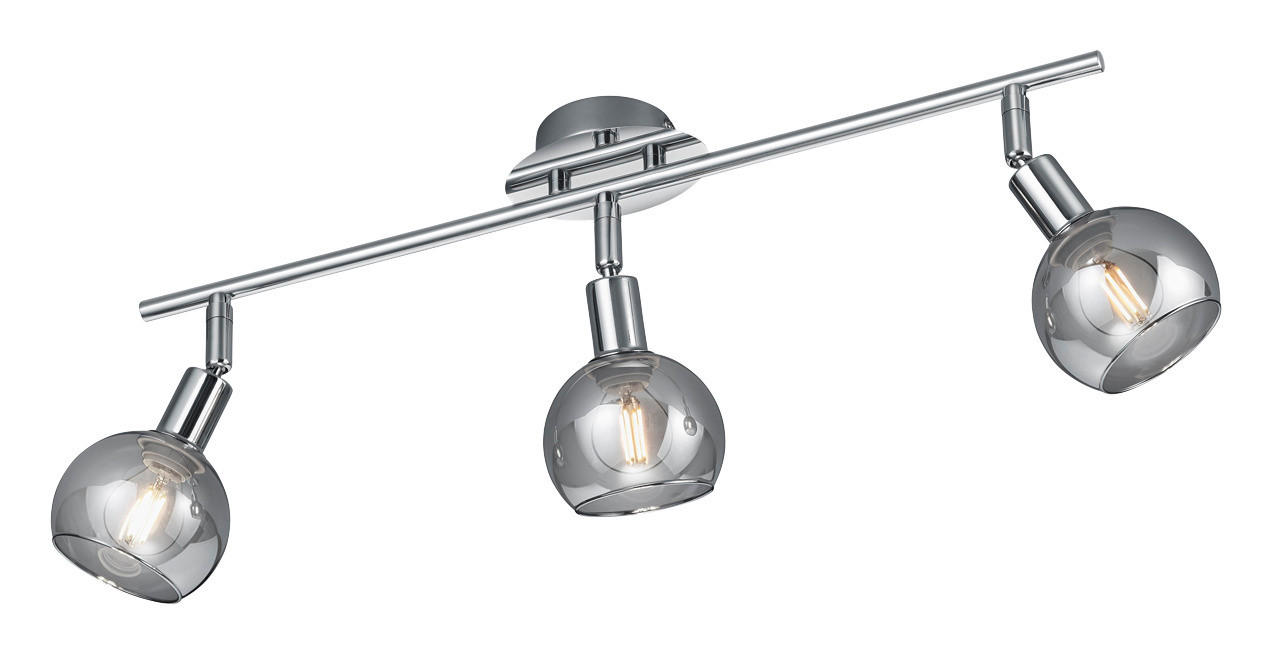 Spot Chrom Metall B/H/T: ca. 58x21x9 cm E14 3 Brennstellen Spot_3flg.Brest - Chrom (58,00/21,00/9,00cm)