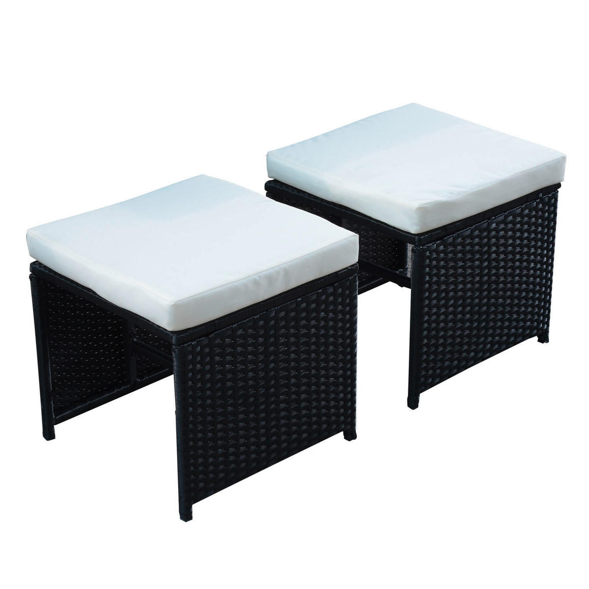 Outsunny Sitzgruppe schwarz Polyrattan Polyrattan_Sitzgruppe - schwarz - Outsunny