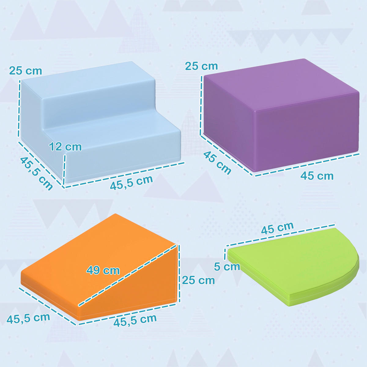 HOMCOM Bausteinset B/H/L: ca. 45x25x45 cm Bausteinset - multicolor (45,00/45,00/25,00cm) - HOMCOM