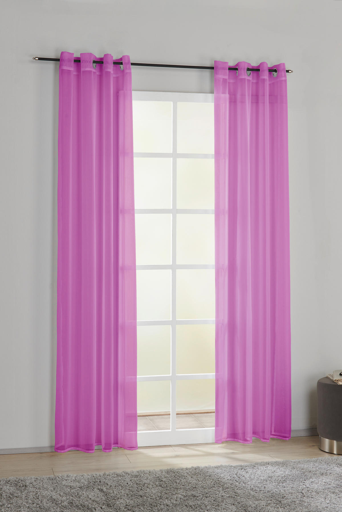 Ösenvorhang Micha mauve B/L: ca. 135x235 cm Micha - mauve (135,00/235,00cm) - POCOline