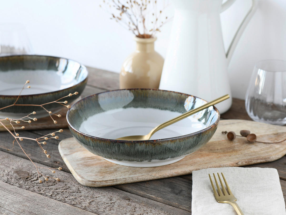 CreaTable Schüssel-Set Cascade grau Steinzeug Cascade - grau - CreaTable