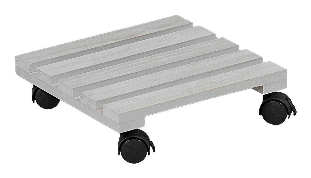 Kesper Pflanzenroller grau Holz B/L: ca. 30x30 cm Pflanzenroller - grau (30,00/30,00cm) - Kesper
