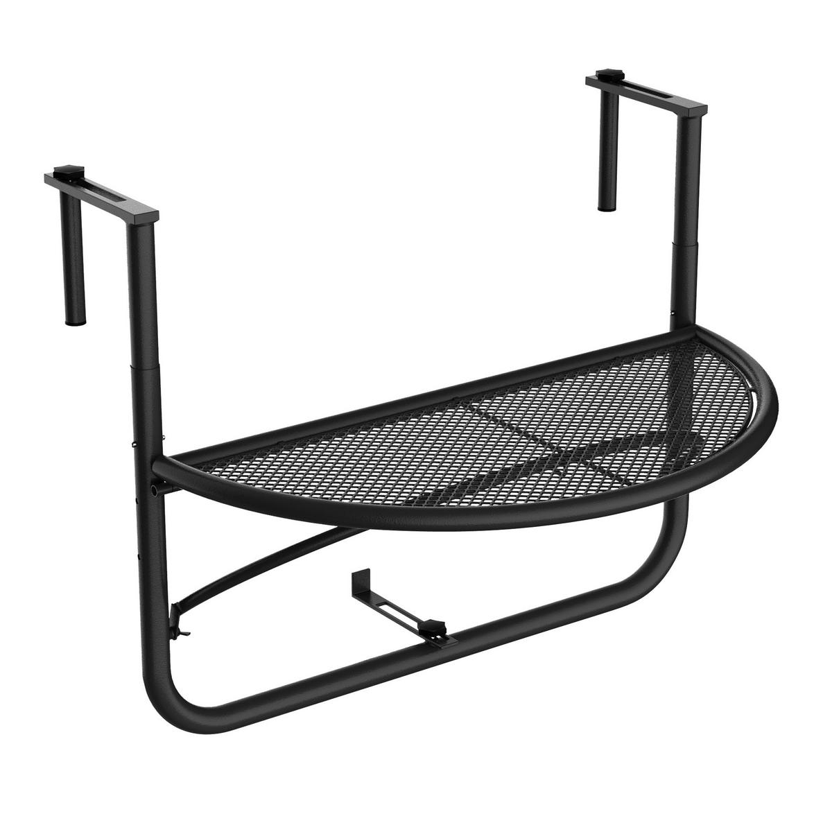 Outsunny Balkonhängetisch schwarz Metall B/H/L: ca. 45x50x60 cm Balkonhängetisch - schwarz (60,00/45,00/50,00cm) - Outsunny