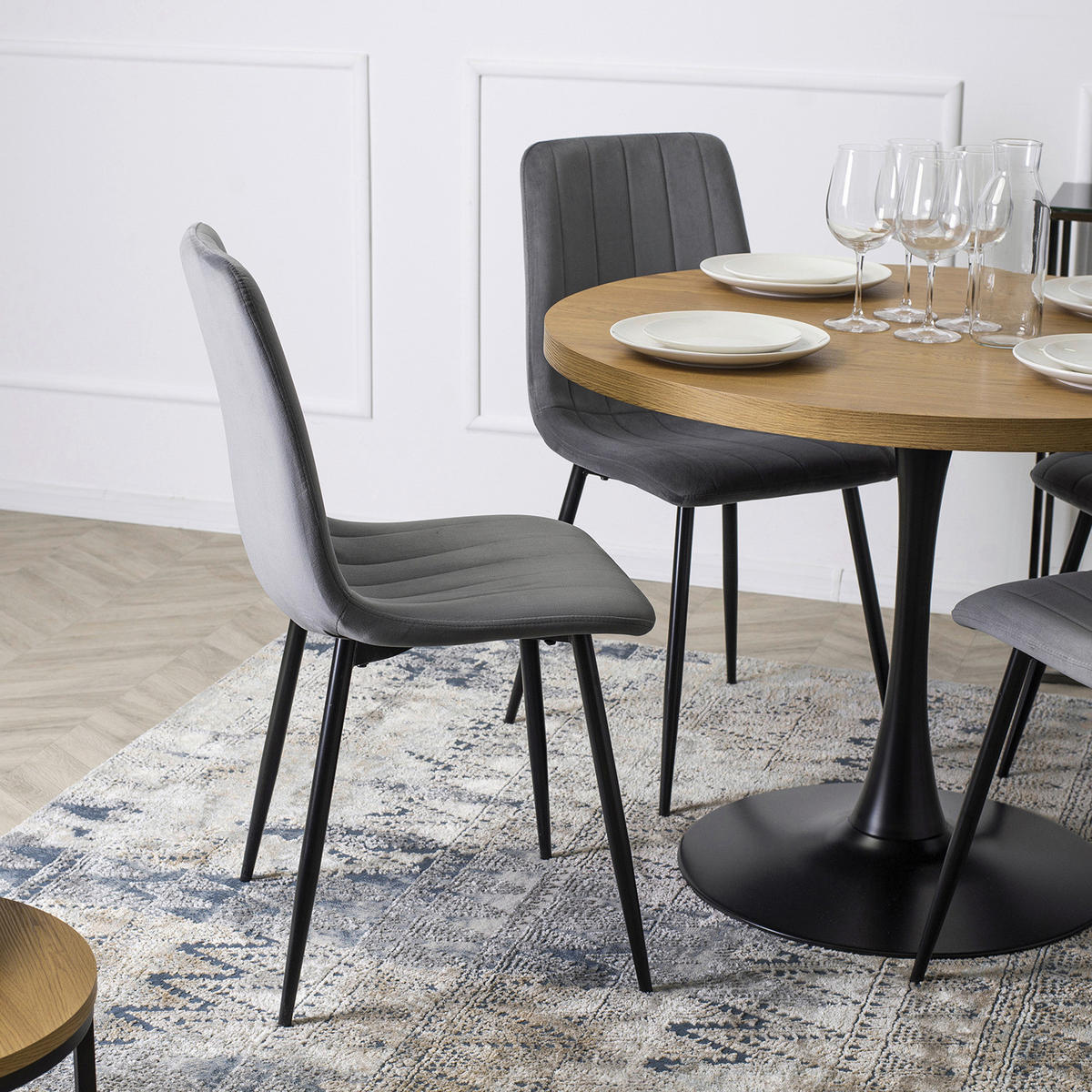 Stuhl IBIS grau Velourstoff B/H/T: ca. 43x90,5x50 cm IBIS - grau (43,00/90,50/50,00cm) - WIPMEB