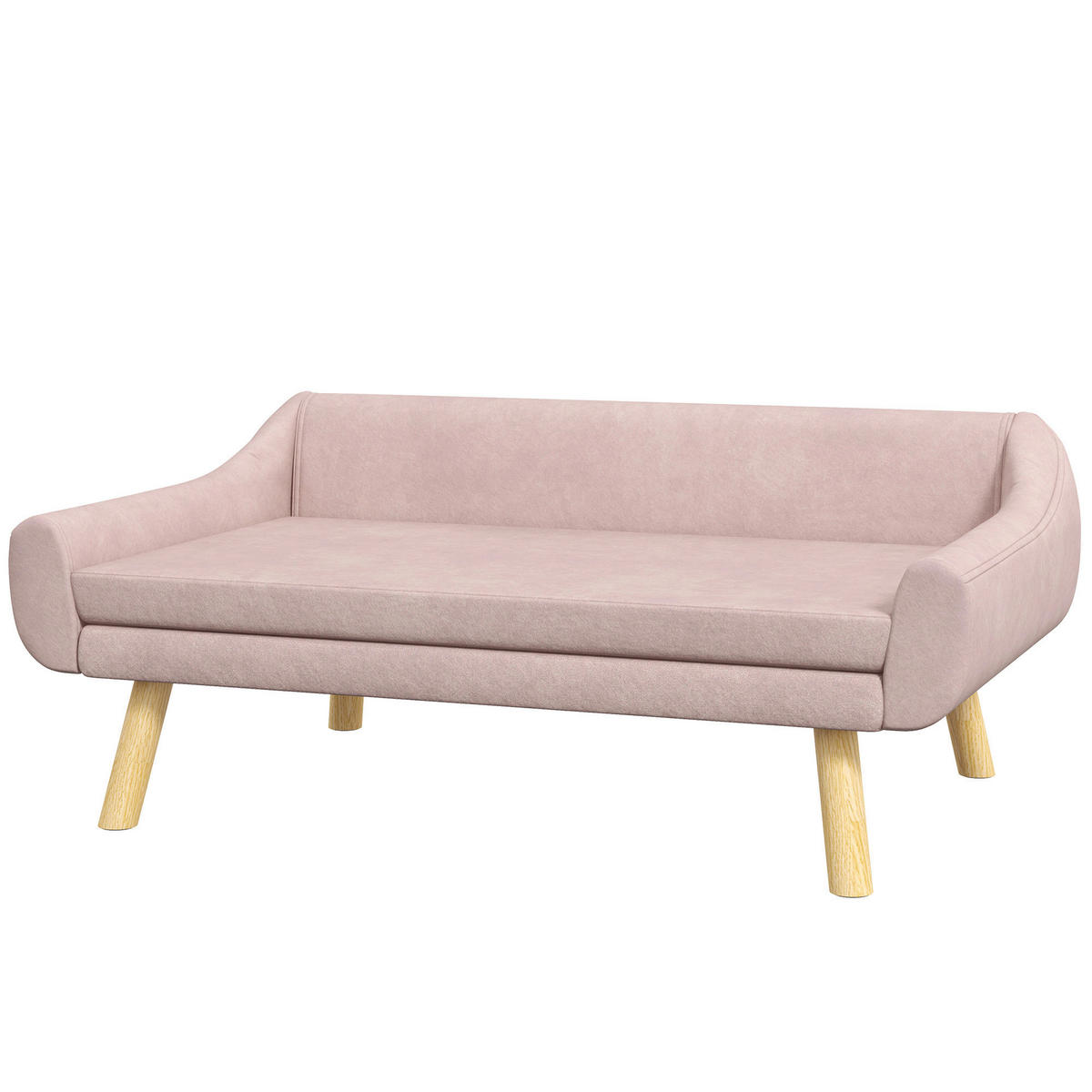 PawHut Hunde-Zubehör rosa Kiefer B/H/L: ca. 58,5x102x42,5 cm Hundesofa - rosa (42,50/58,50/102,00cm) - PawHut
