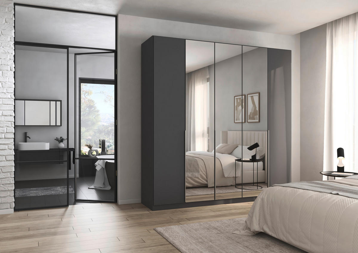Kleiderschrank Alabama grau B/H/T: ca. 225x229x54 cm Alabama - Alu/grau (225,00/229,00/54,00cm)