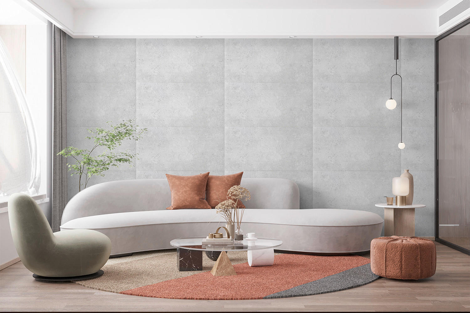 Wandpaneel hellgrau Styropor B/L/S: ca. 50x50x0,3 cm Wandpaneel_Betonoptik 2qm - hellgrau (50,00/50,00cm) - DECOSA