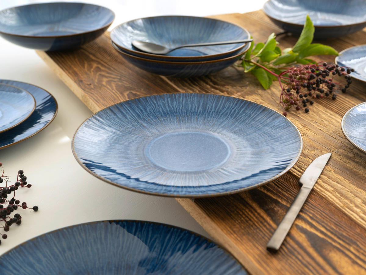 CreaTable Tafelservice Sea Breeze blau Steinzeug 18 tlg. Sea Breeze - blau - CreaTable