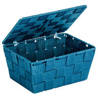 Badkorb petrol Kunststoff B/H/L: ca. 19x10x14 cm Badkorb_Adria_mit_Deckel petrol - petrol (14,00/19,00/10,00cm) - Wenko