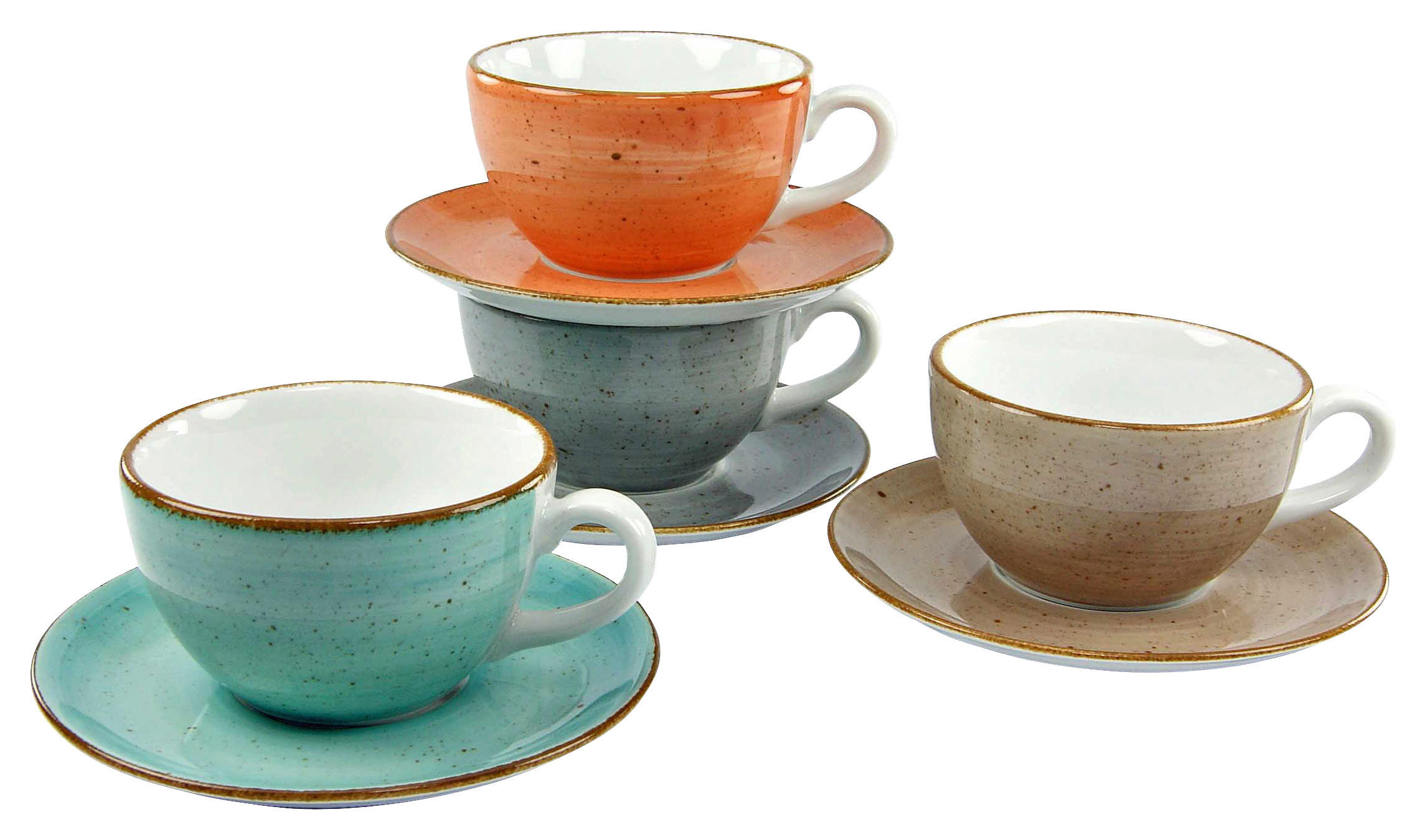 CreaTable Cappuccino-Set Vintage Nature multicolor Porzellan Vintage Nature - multicolor - CreaTable