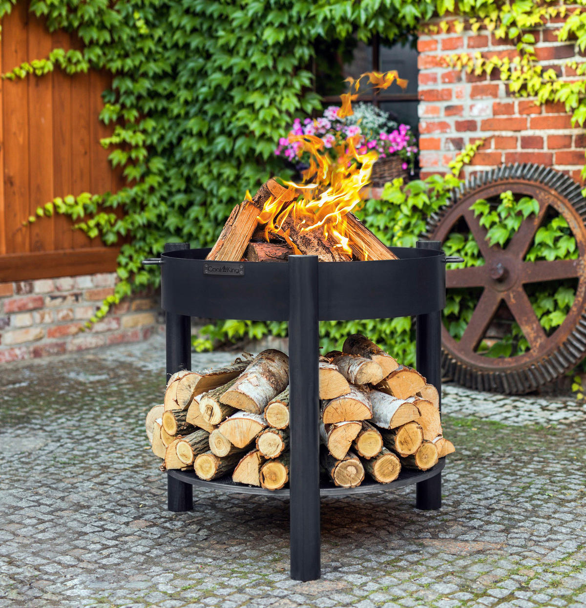 CookKing Feuerschale Montana 80 schwarz Stahl B/H/T: ca. 88x80x88 cm Montana 80 - schwarz (88,00/80,00/88,00cm) - CookKing