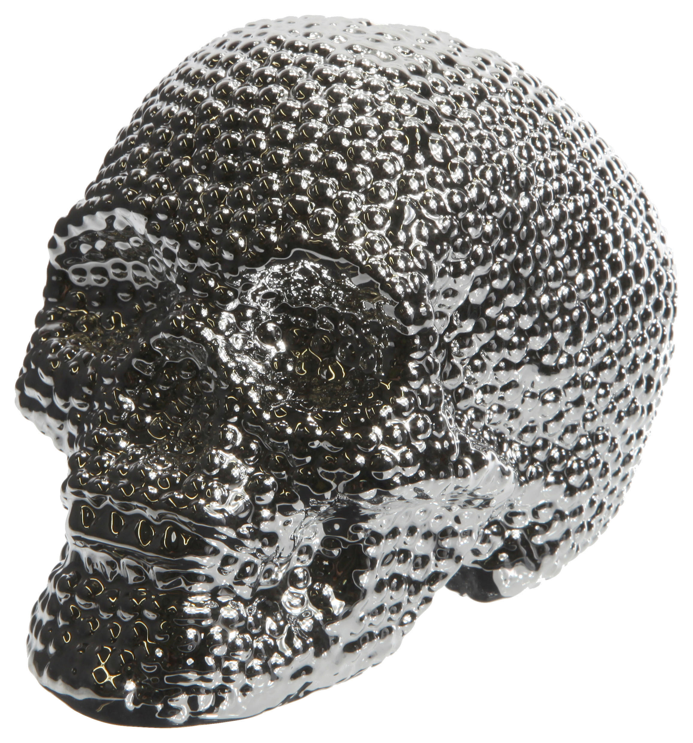 Spardose silber Keramik B/H/L: ca. 6x12x16 cm Spardose_Totenkopf - silber (16,00/6,00/12,00cm)