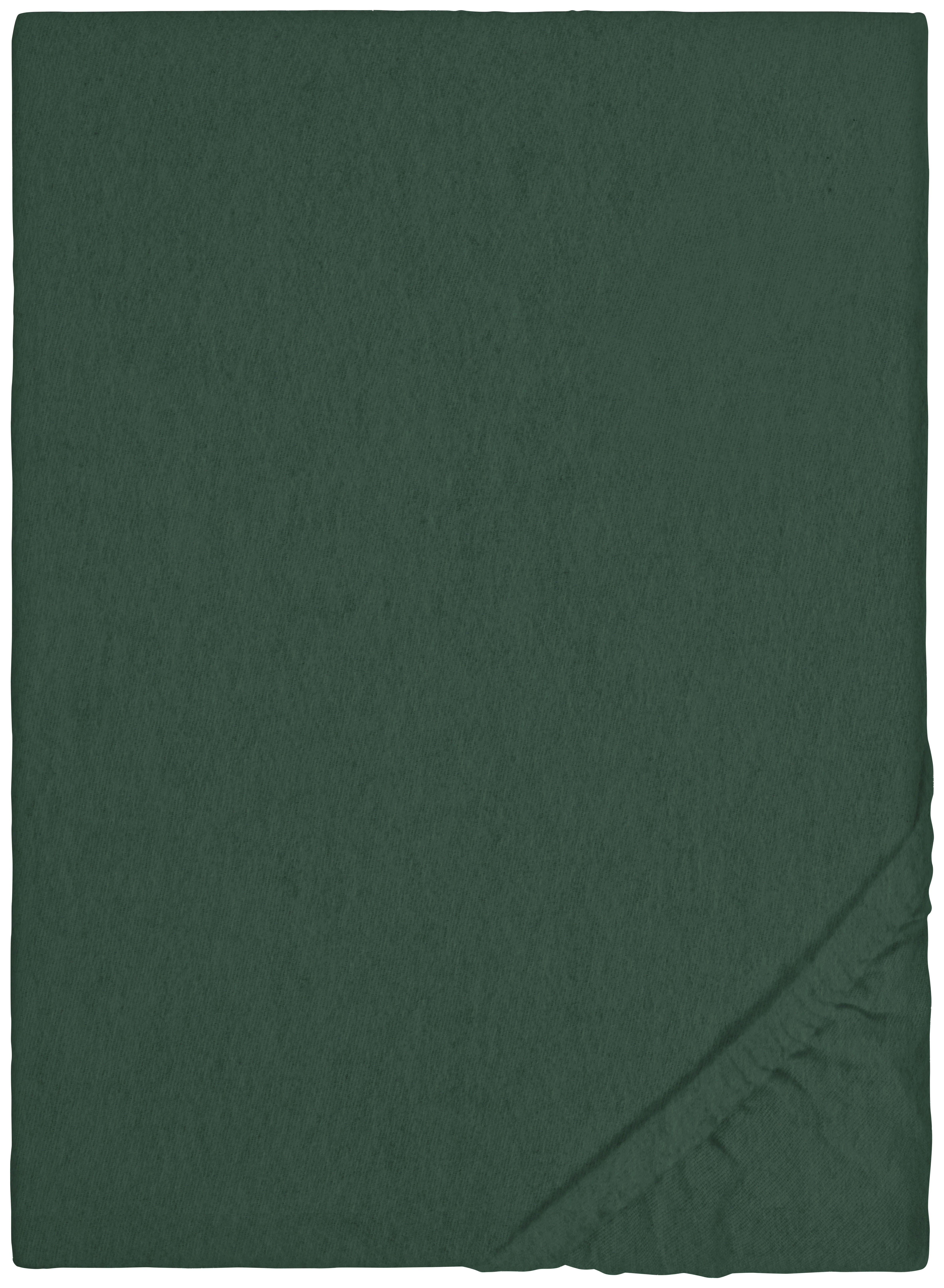 Spannbetttuch Flanell Spannbetttuch_Flanell 140-160x200 - dunkelgrün (140,00/200,00cm)