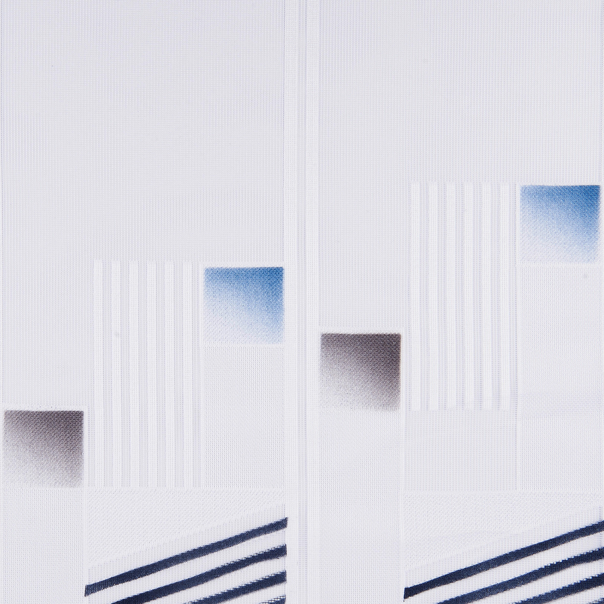 Scheibengardinen-Meterware blau H: ca. 60 cm Scheibengardine - blau/grau (60,00cm)