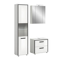 Badblock KOJAK weiß Hochglanz anthrazit grau B/H/T: ca. 115x188x37 cm KOJAK - weiß/anthrazit (115,00/188,00/37,00cm) - xonox.home