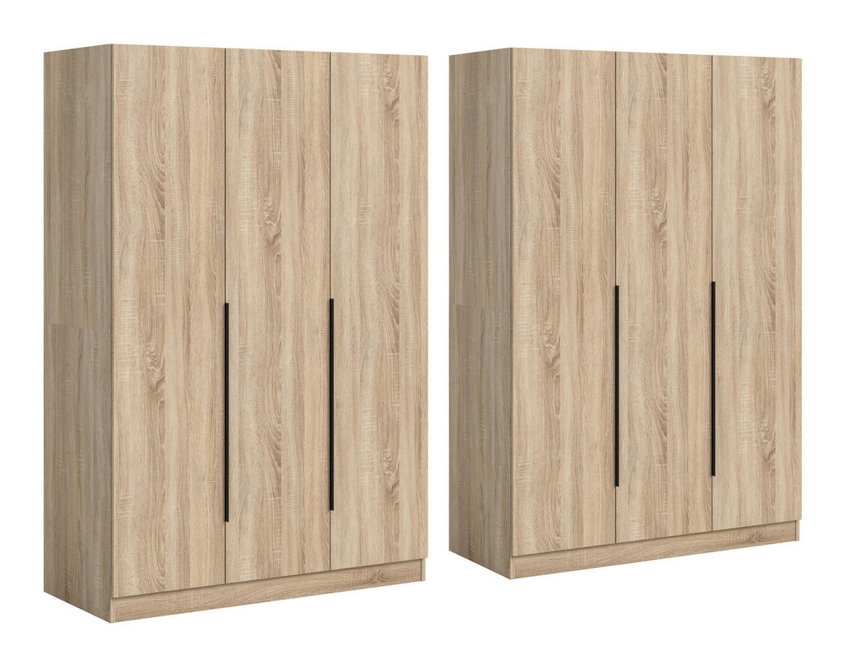 Kleiderschrank KOPENHAGEN Eiche Sonoma Nachbildung B/H/T: ca. 240x181x52 cm KOPENHAGEN - Eiche (240,00/181,00/52,00cm) - xonox.home