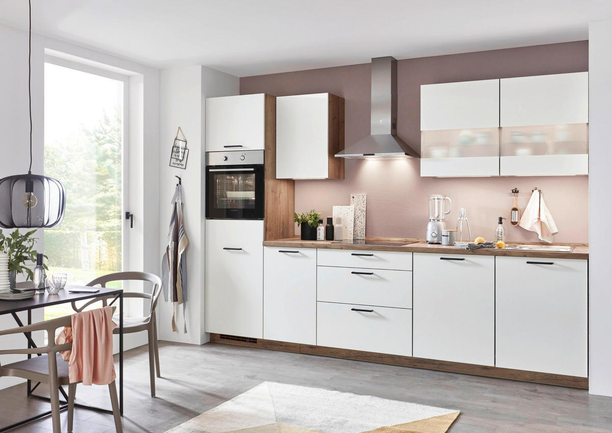 nobilia Küchenblock Senso weiß Lack Premium Matt B: ca. 310 cm Senso - Eiche/weiß (310,00cm) - nobilia