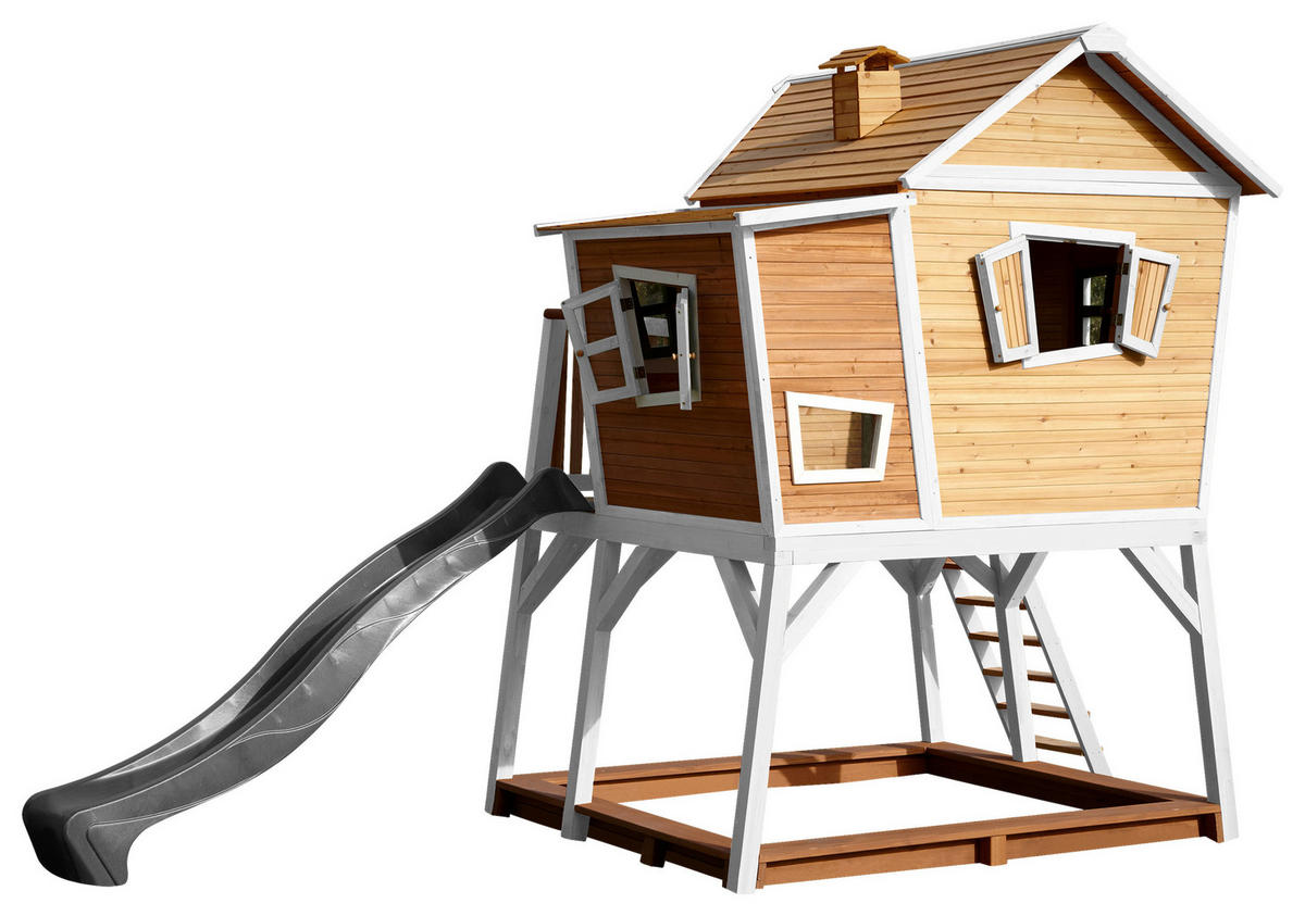 AXI Spielhaus Max braun B/H/L: ca. 432x288x193 cm Max - braun/weiß (193,00/432,00/288,00cm) - AXI