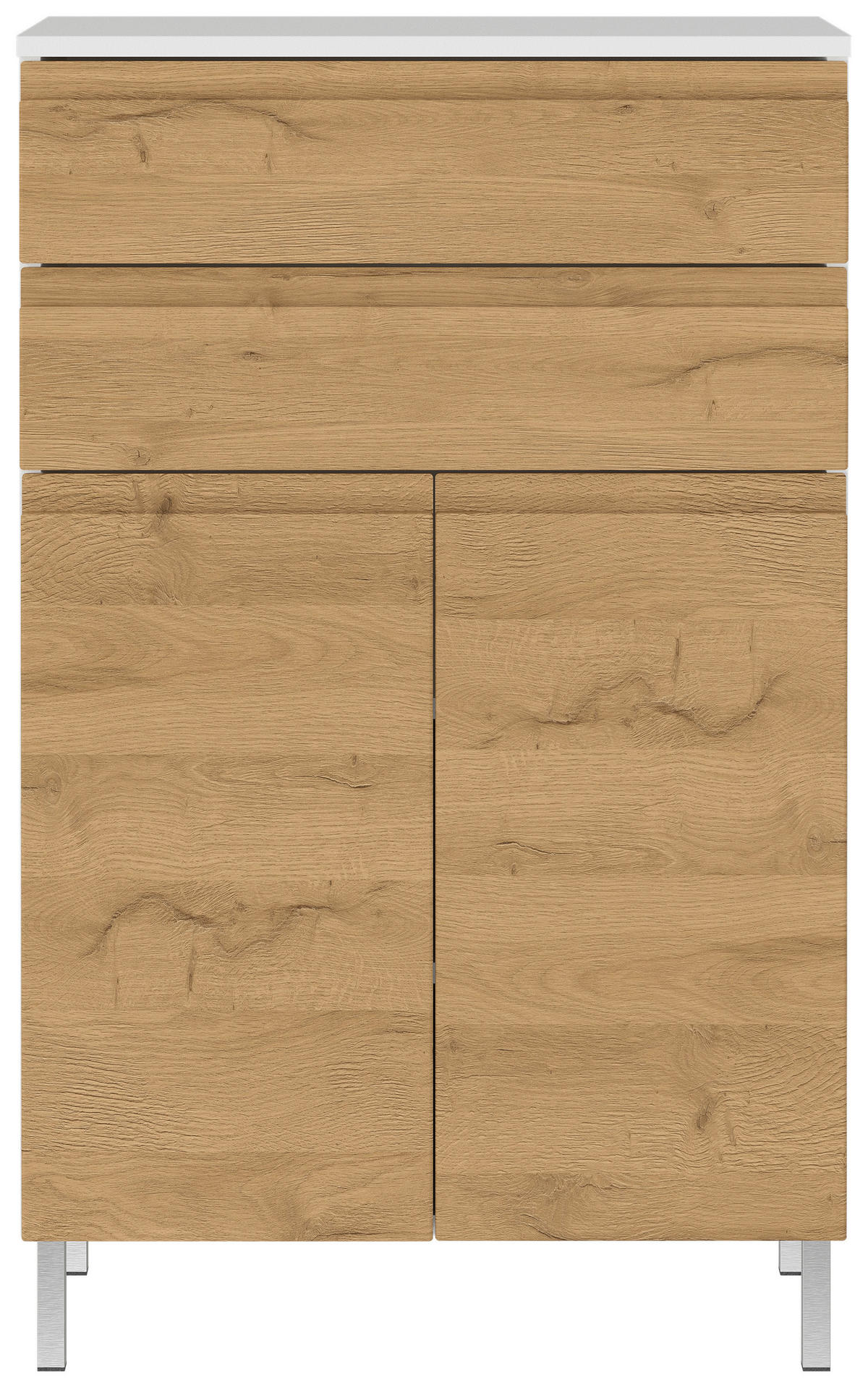 Kommode 4332-559 weiß Eiche Grand-Son Nachbildung B/H/T: ca. 60x97x34 cm 4332-559 - Eiche/weiß (60,00/97,00/34,00cm) - Germania