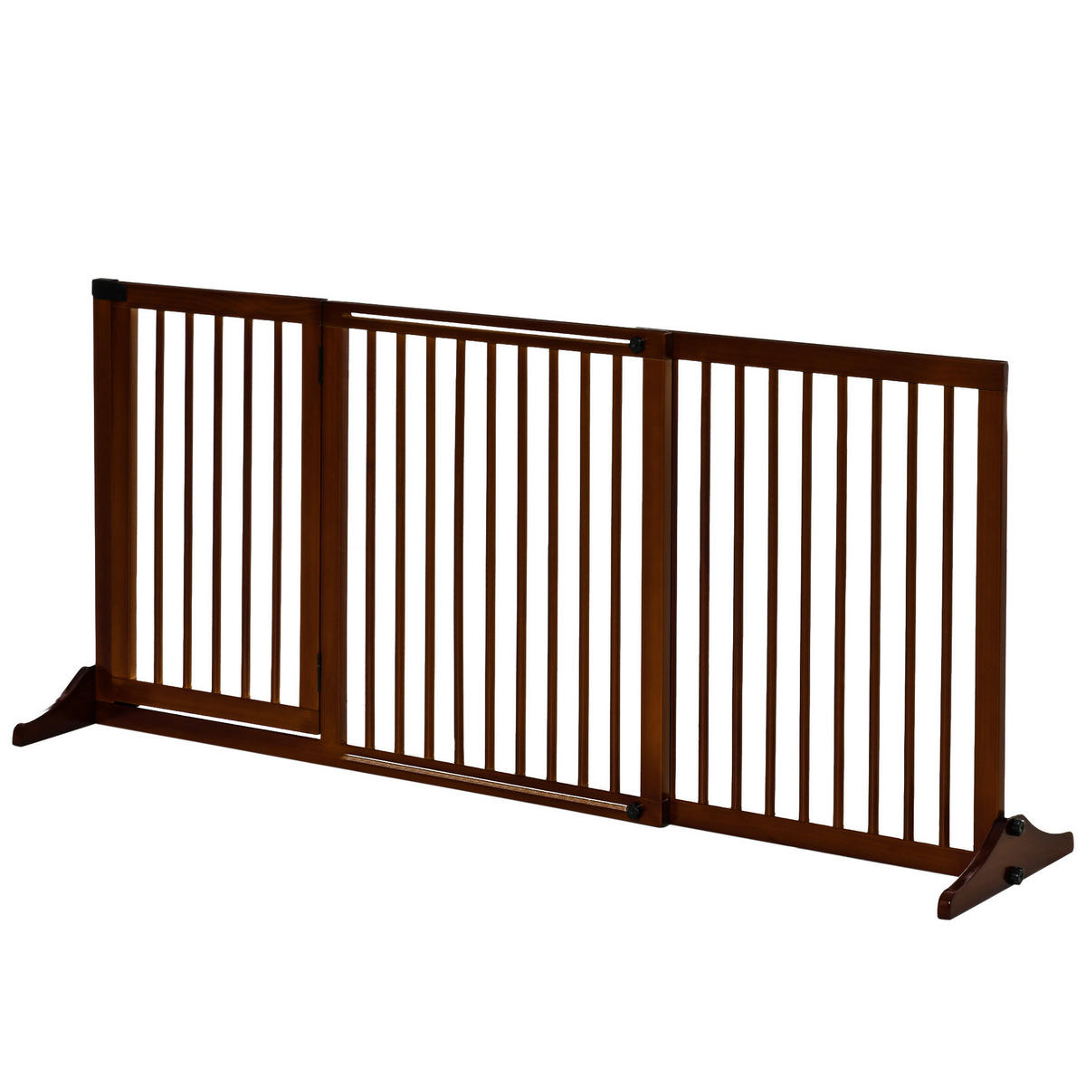 PawHut Schutzgitter braun Edelstahl B/H/L: ca. 166x113x36 cm Türschutzgitter - braun (36,00/166,00/113,00cm) - PawHut