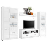 Wohnwand Bianco weiß weiß Hochglanz B/H/T: ca. 315x196x45 cm Bianco - weiß (315,00/196,00/45,00cm)