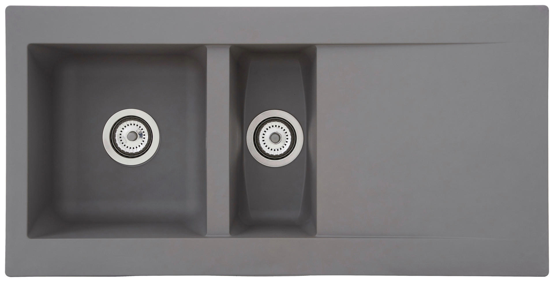 Respekta Einbauspüle Denver 1,5  100 x 50 G Beton grau Mineralite B/H/T: ca. 100x20x50 cm Denver 1,5  100 x 50 G - Beton/grau (100,00/20,00/50,00cm) - Respekta