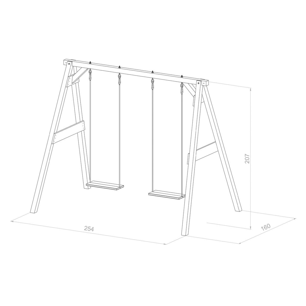 AXI Doppelschaukel grau B/H/T: ca. 254x207x160 cm Doppelschaukel Grau/Weiß - weiß/grau (254,00/207,00/160,00cm) - AXI