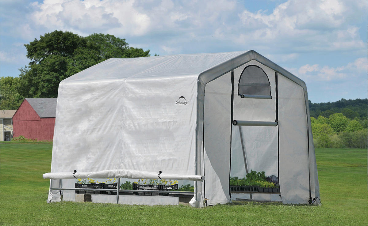 ShelterLogic Gewächshaus 9m² B/H/L: ca. 300x249x300 cm 9m² - weiß (300,00/300,00/249,00cm) - ShelterLogic