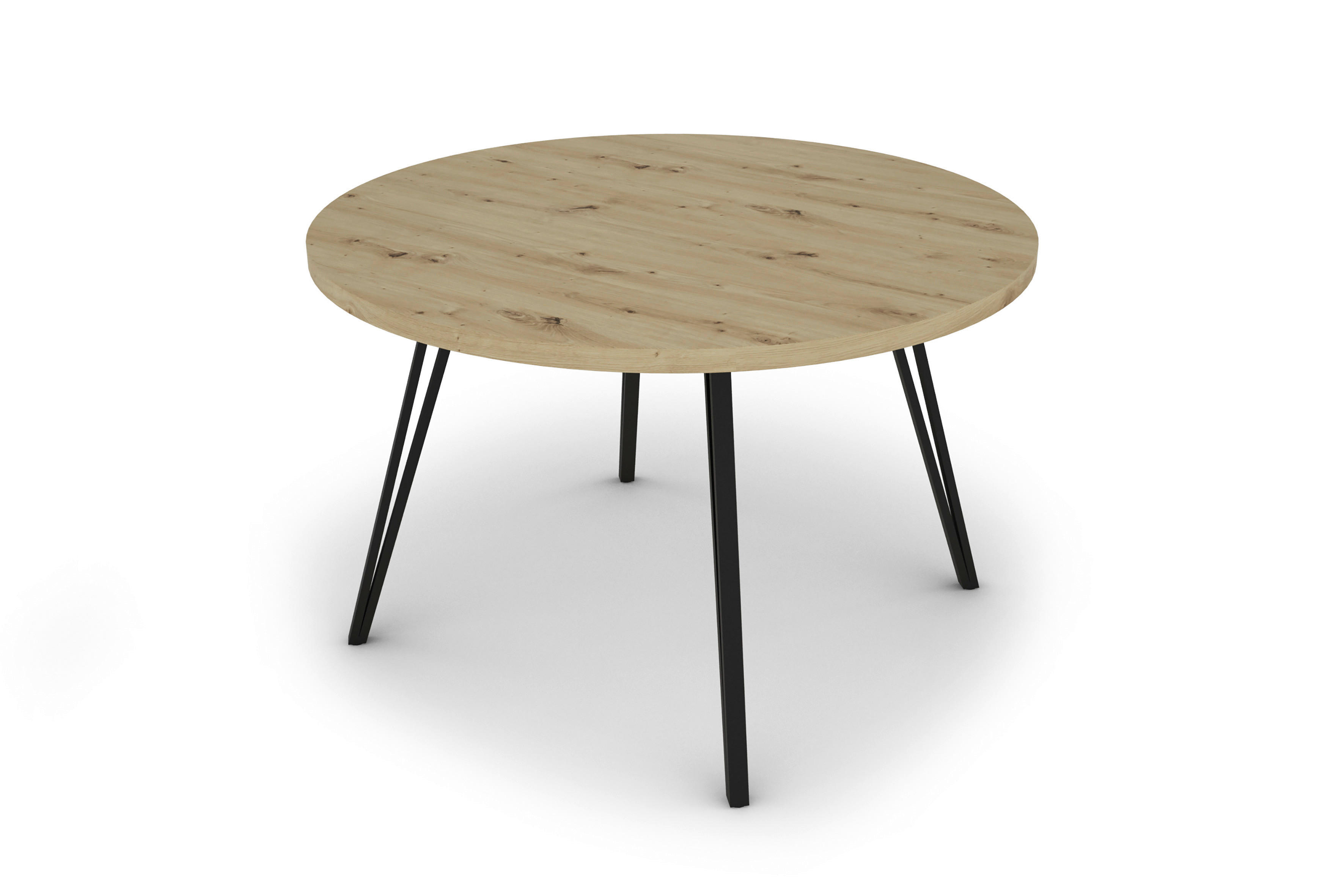 Tisch MARTA Eiche Artisan Nachbildung H/D: ca. 76x120 cm MARTA - Eiche/schwarz (120,00/76,00cm) - byLIVING
