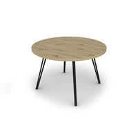Tisch MARTA Eiche Artisan Nachbildung H/D: ca. 76x120 cm MARTA - Eiche/schwarz (120,00/76,00cm) - byLIVING